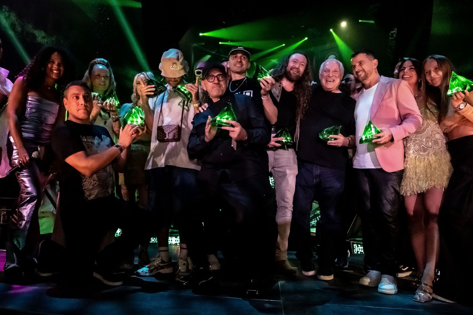 DJ Awards winners on stage with their awards